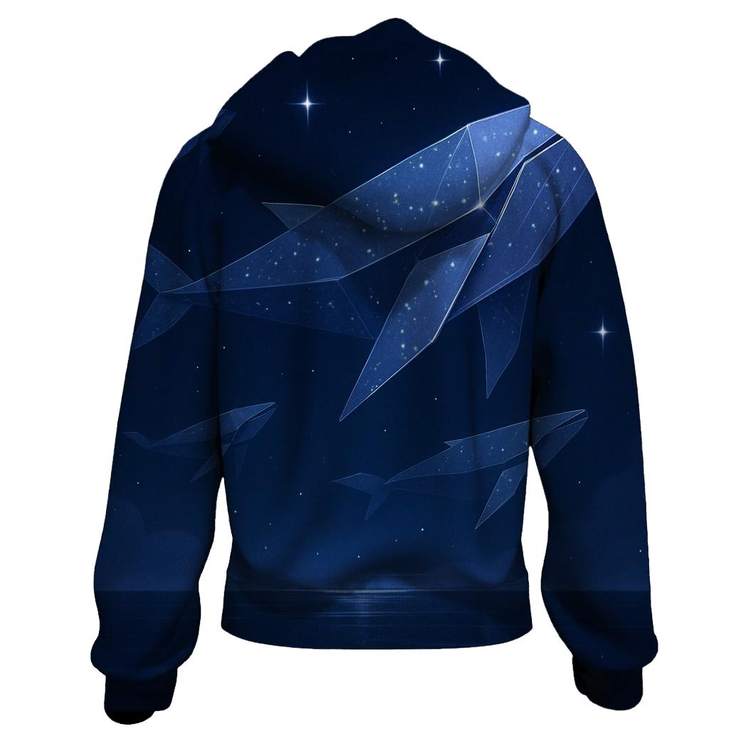 Cosmic Origami Whales premium hoodies