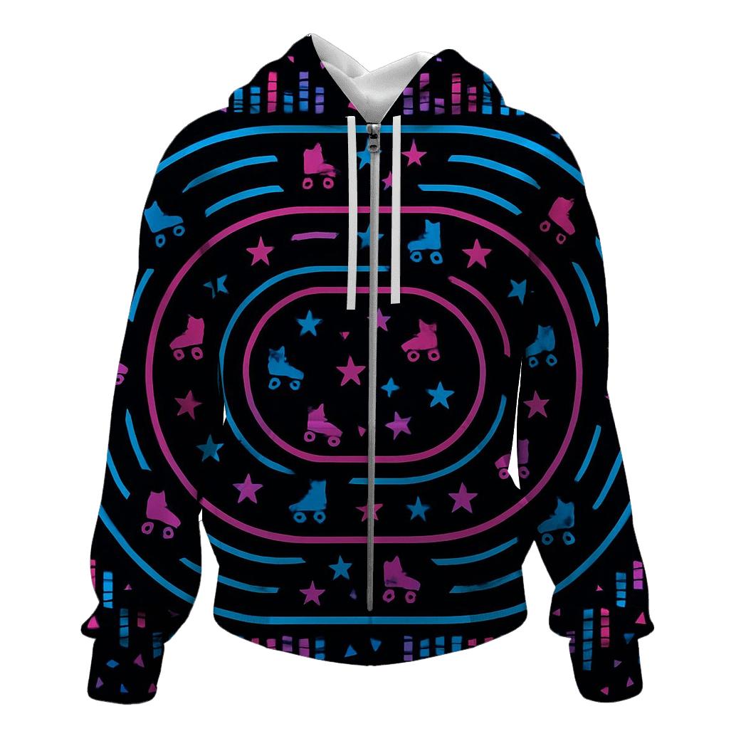 Neon Roller Rink Floor lightweight hoodies