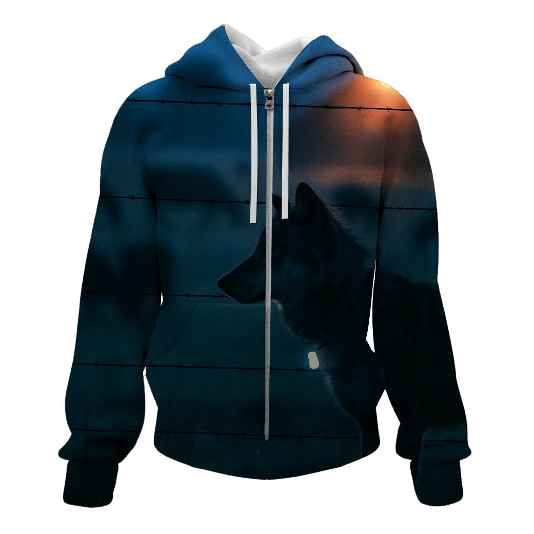 Ranch Perimeter Night Watch Wolf hoodies fashion