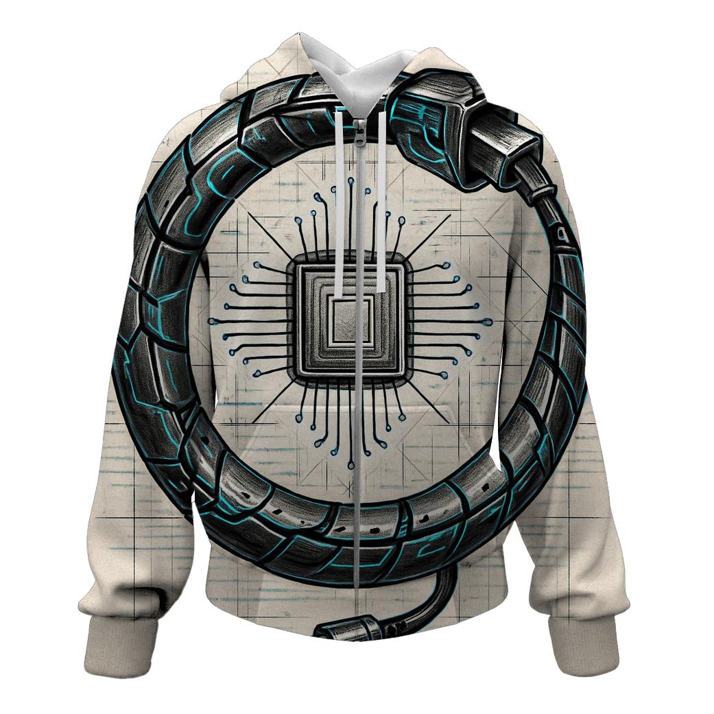 Cyber Circuit Ouroboros premium hoodies
