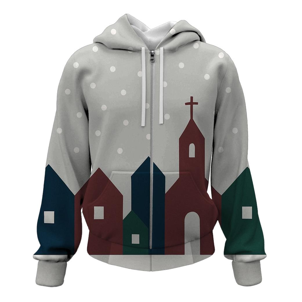 Silent Night Village Silhouettes heavyweight hoodies