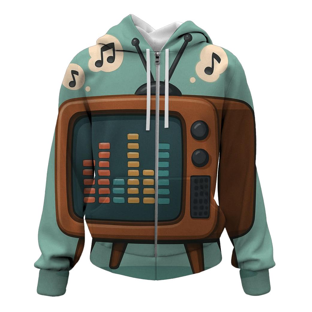 Retro TV Music Channel lightweight hoodies