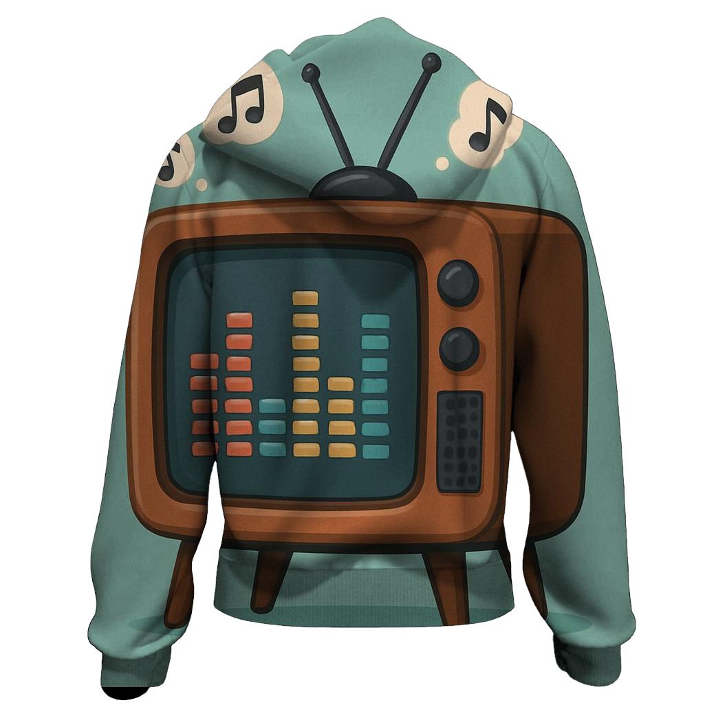 Retro TV Music Channel lightweight hoodies