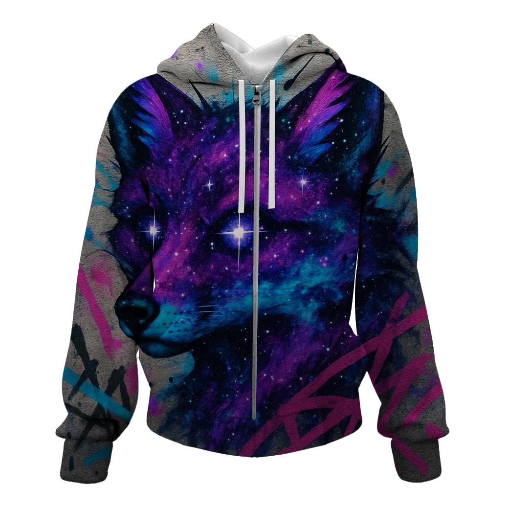 Galactic Street Graffiti Fox designer hoodies
