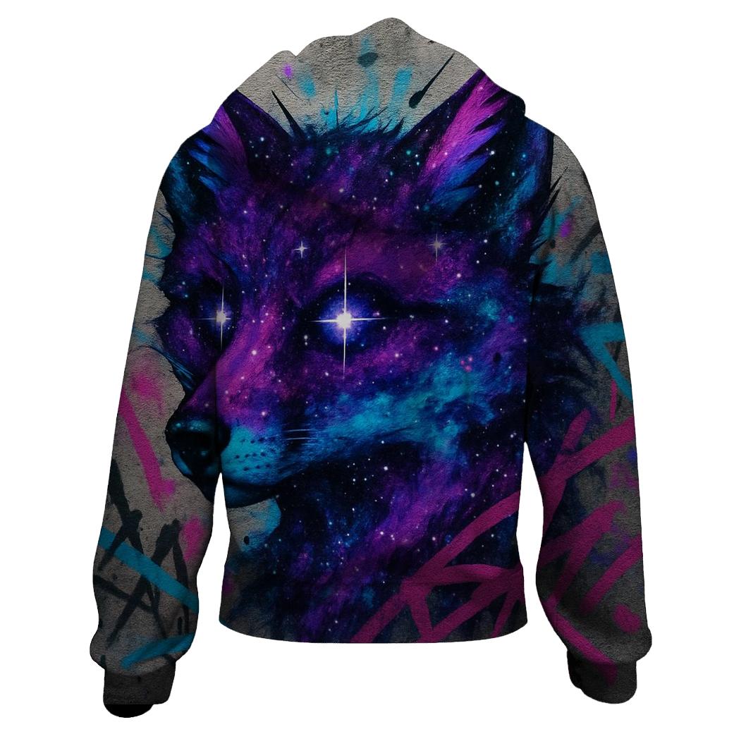 Galactic Street Graffiti Fox designer hoodies