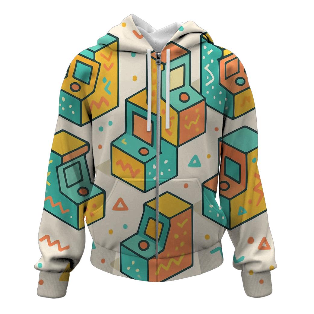 Memphis Arcade Blocks premium hoodies
