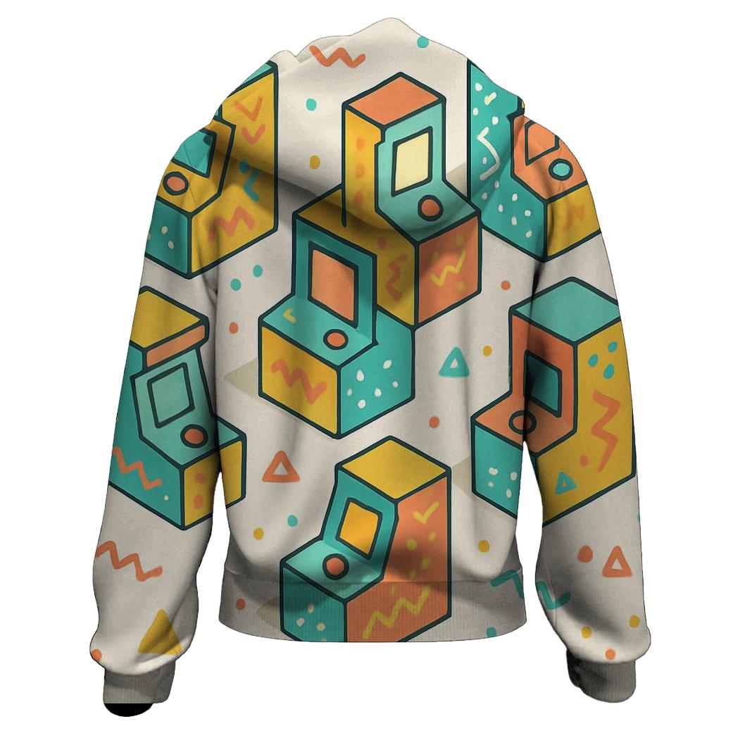Memphis Arcade Blocks premium hoodies