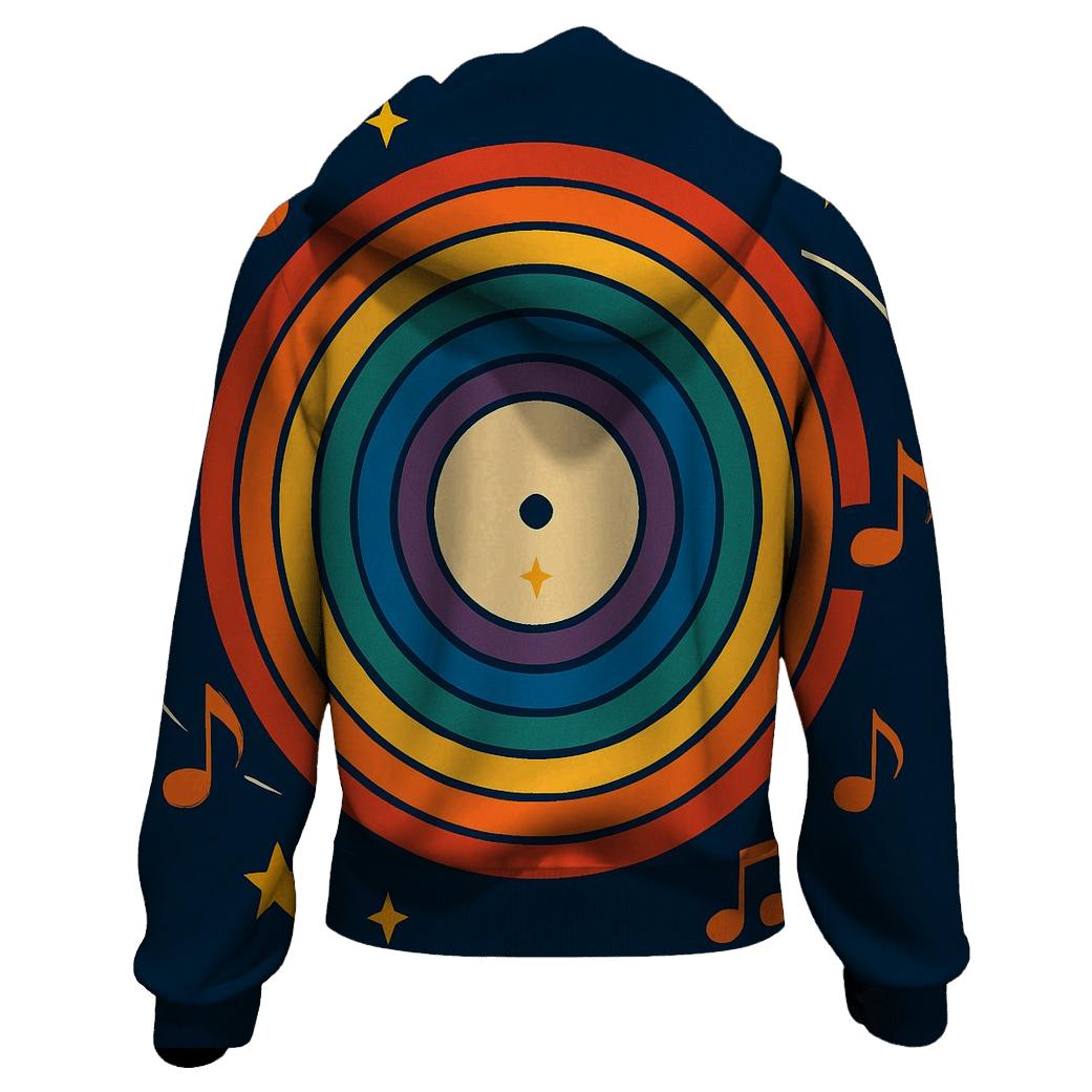 Vinyl Record Rainbow Spin embroidered hoodies