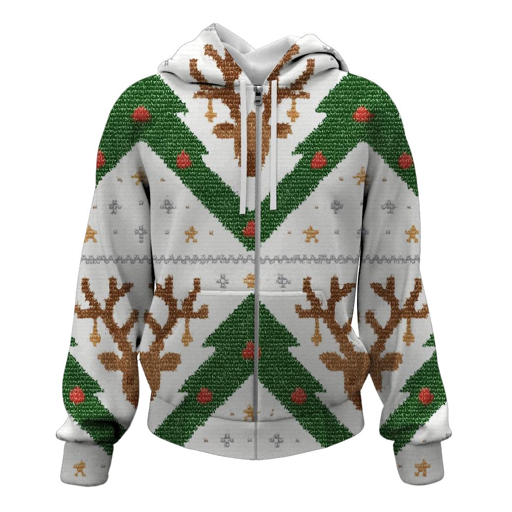 Evergreen Antler Zigzag Bands Design printed hoodies