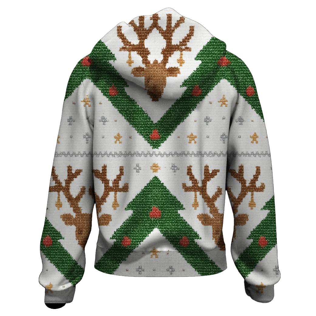 Evergreen Antler Zigzag Bands Design printed hoodies
