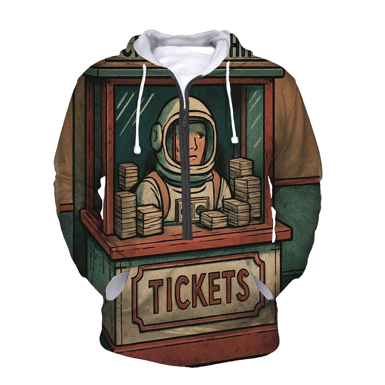 Astronaut Arcade Ticket Booth graphic hoodies