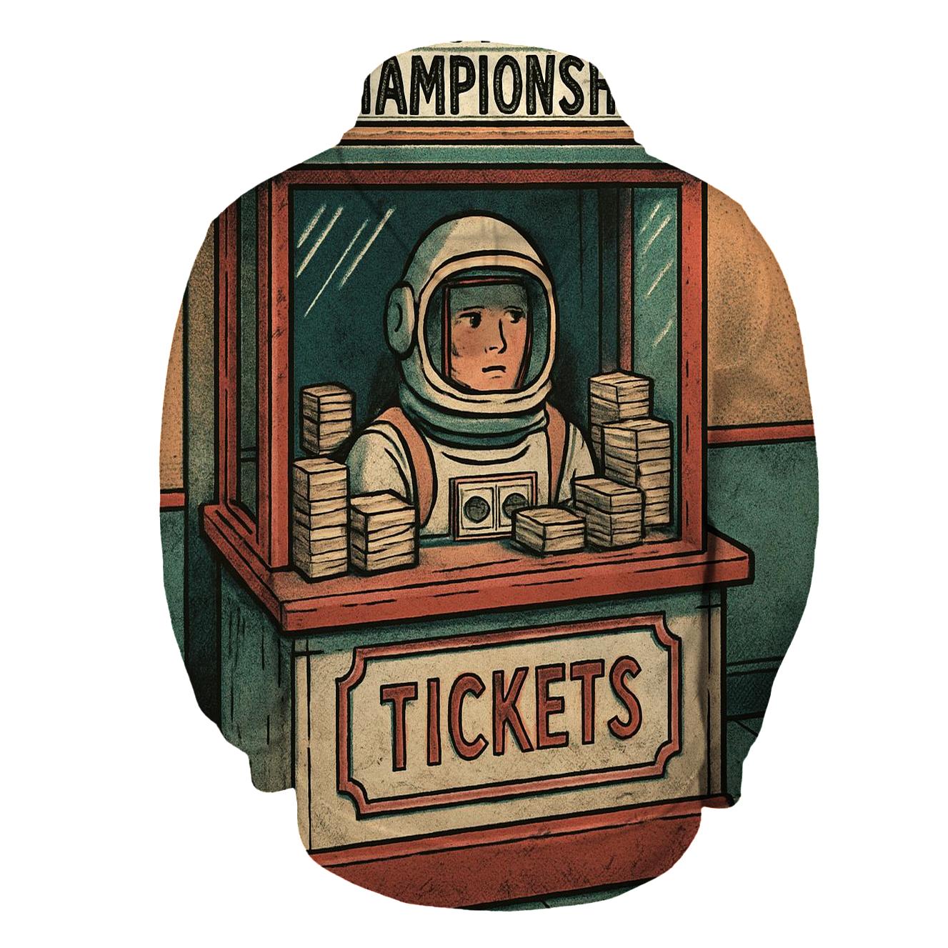 Astronaut Arcade Ticket Booth graphic hoodies