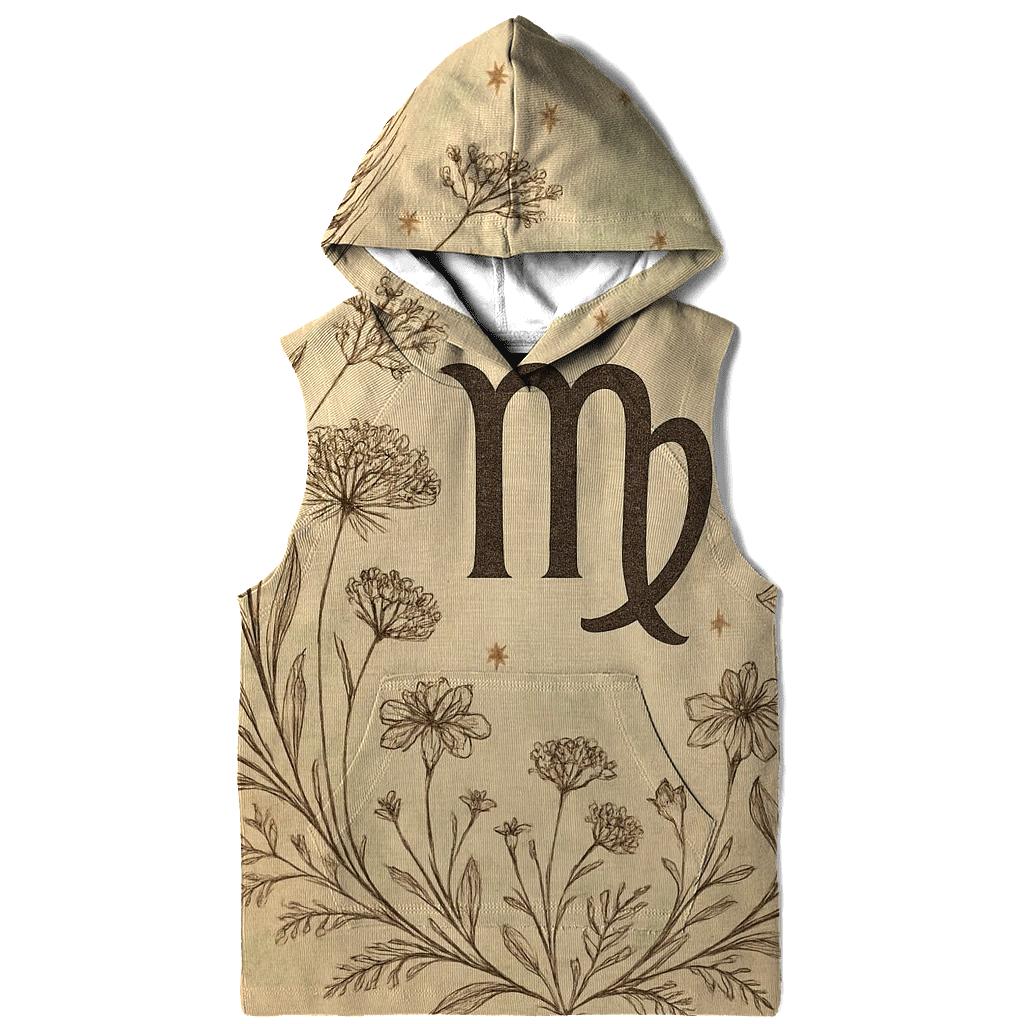 Celestial Virgo Botanical Chart heavyweight hoodies