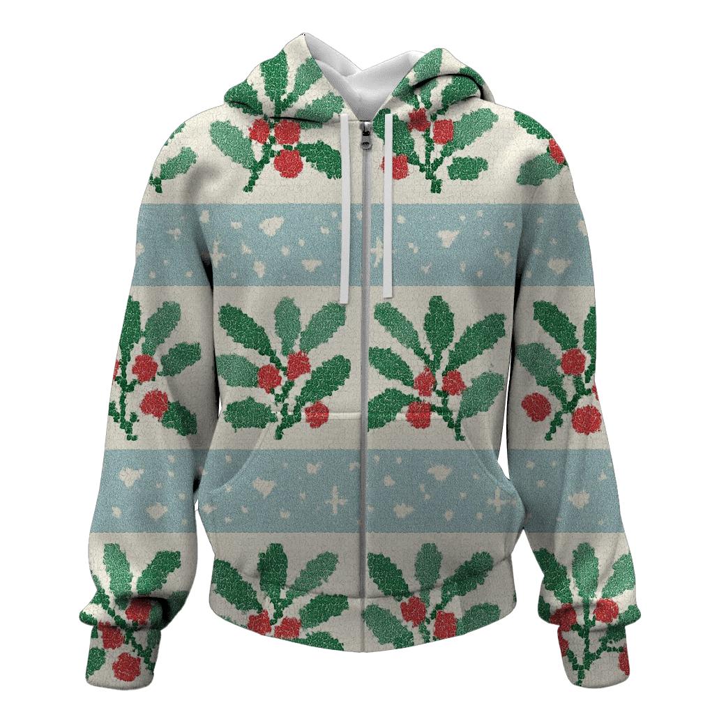 Mistletoe Confetti Snowfall Panel Design hoodie designs