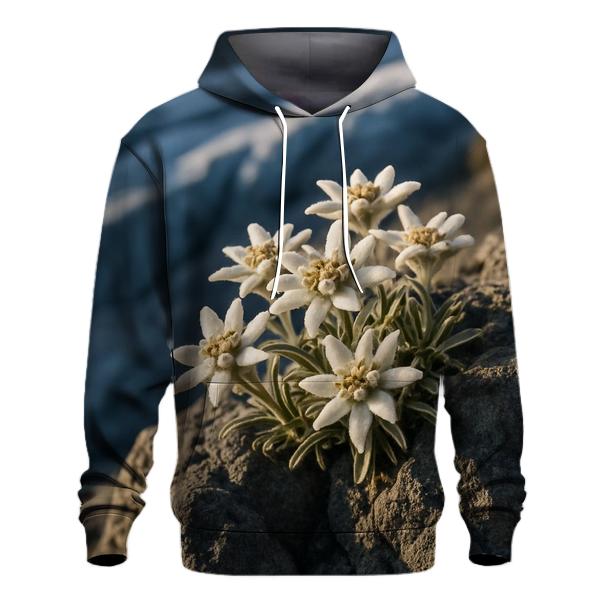 Alpine Edelweiss At Glacier Edge printed hoodies