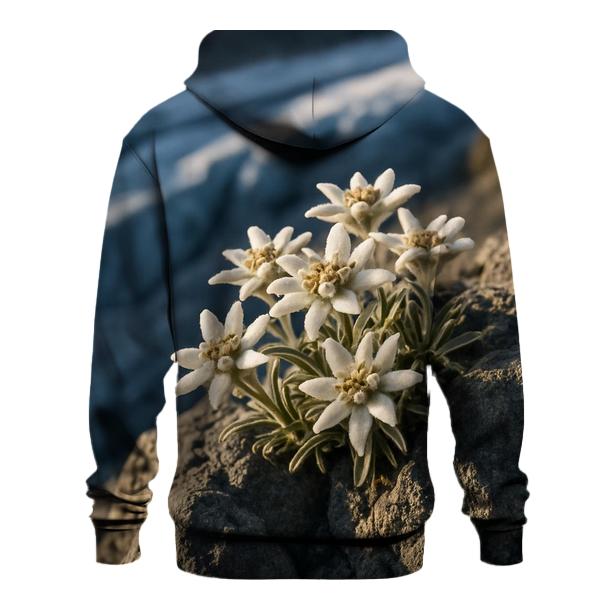 Alpine Edelweiss At Glacier Edge printed hoodies