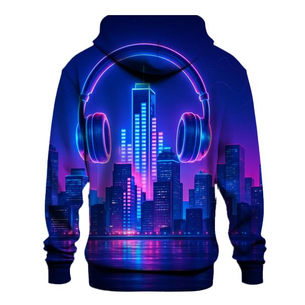 Neon Skyline Soundtrack heavyweight hoodies