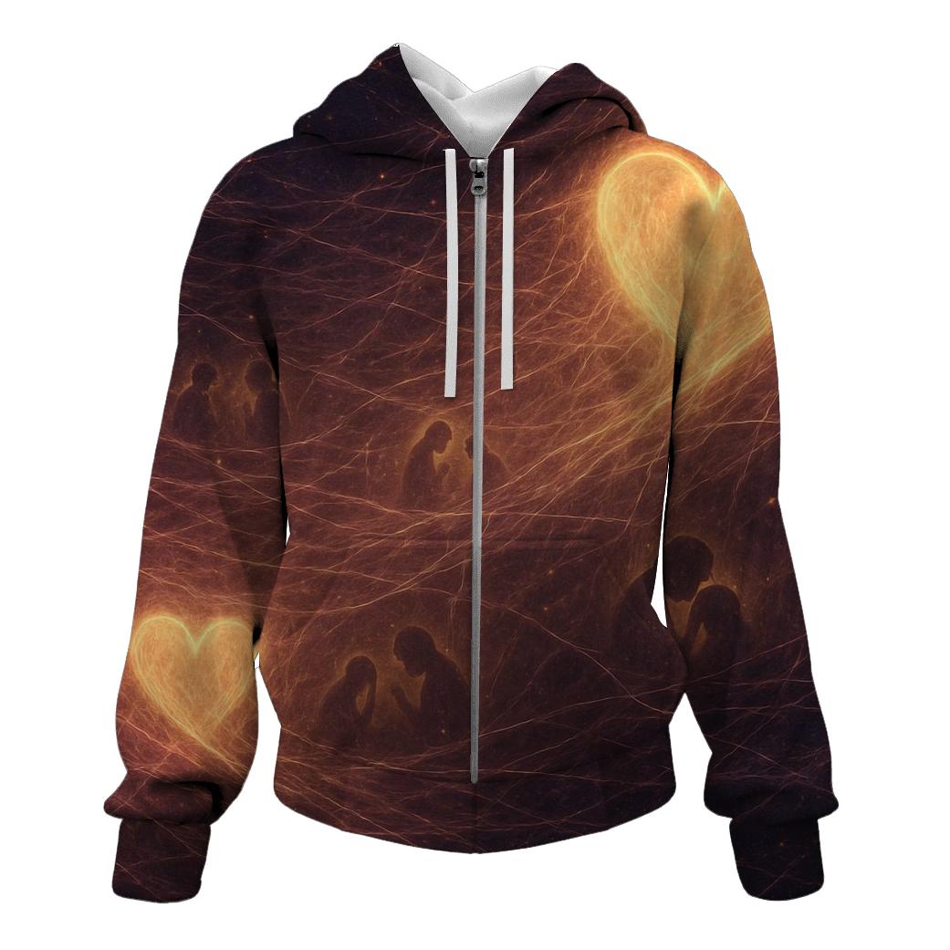 Cosmic Threads Between Her Heart And Mine graphic hoodies
