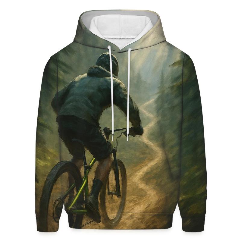 Mountain Bike Forest Descent graphic hoodies