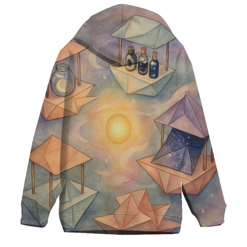Orbiting Origami Bazaar graphic hoodies