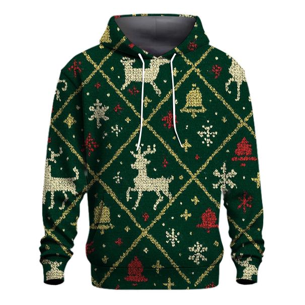 Tangled Tinsel Reindeer Lattice Design hoodie trends