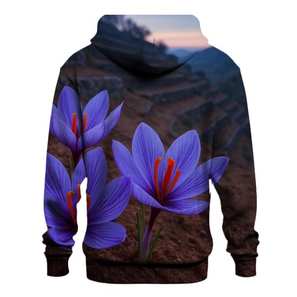 Saffron Crocus In Terraced Field Dawn printed hoodies