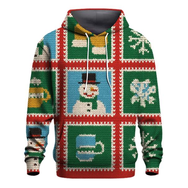 Snowman Sweater Stamp Grid Design designer hoodies