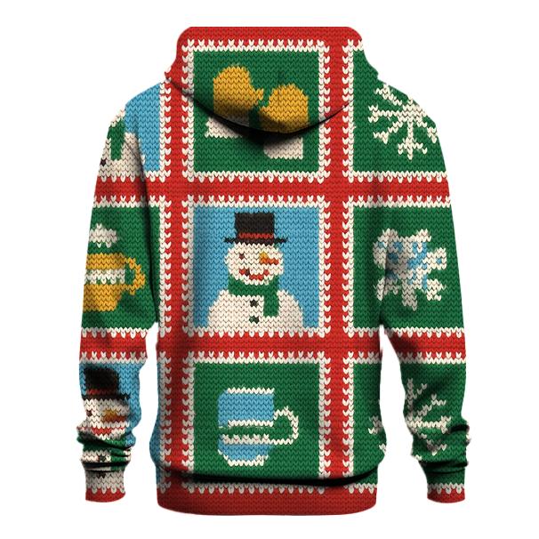 Snowman Sweater Stamp Grid Design designer hoodies