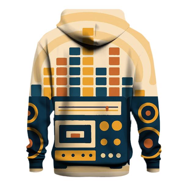 Retro Stereo Sound Waves designer hoodies