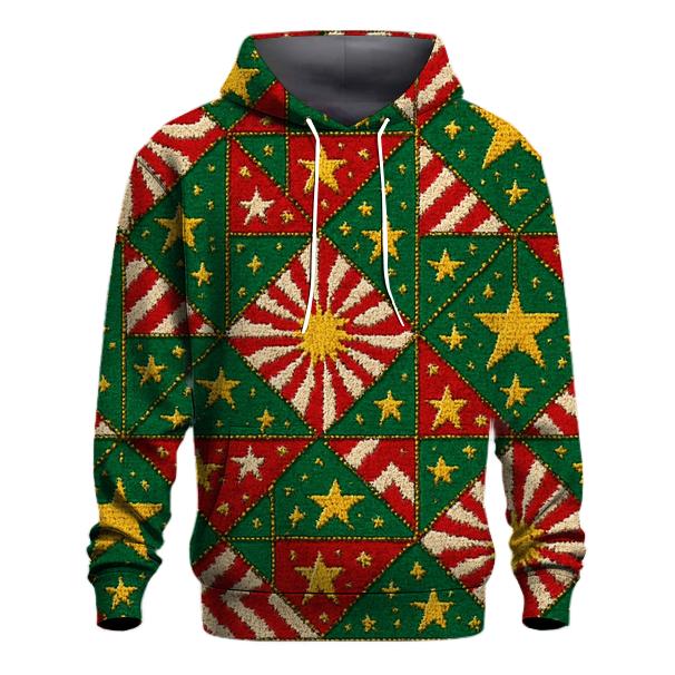 Candy Cane Starburst Patchwork Design lightweight hoodies