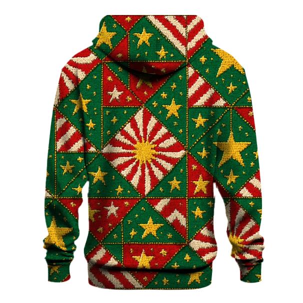 Candy Cane Starburst Patchwork Design lightweight hoodies