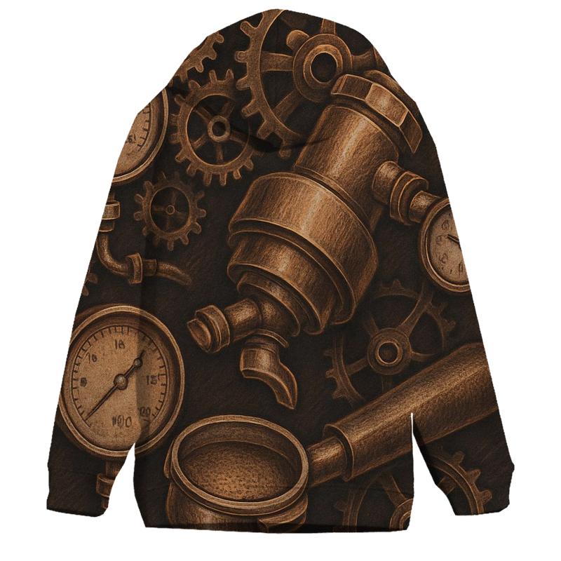 Copper Espresso Mechanics embroidered hoodies