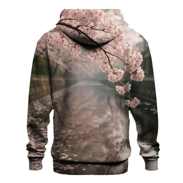 Cherry Blossoms Reflected In Quiet Canal zip-up hoodies