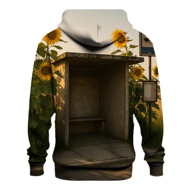 Sunflowers Guarding Rural Bus Stop hoodies fashion