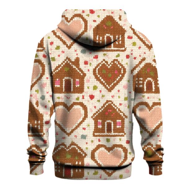 Gingerbread House Checker Sprinkle Design premium hoodies