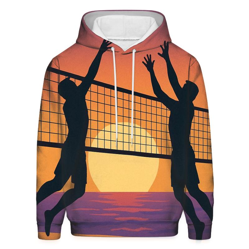 Sunset Beach Volleyball Duel hoodie trends