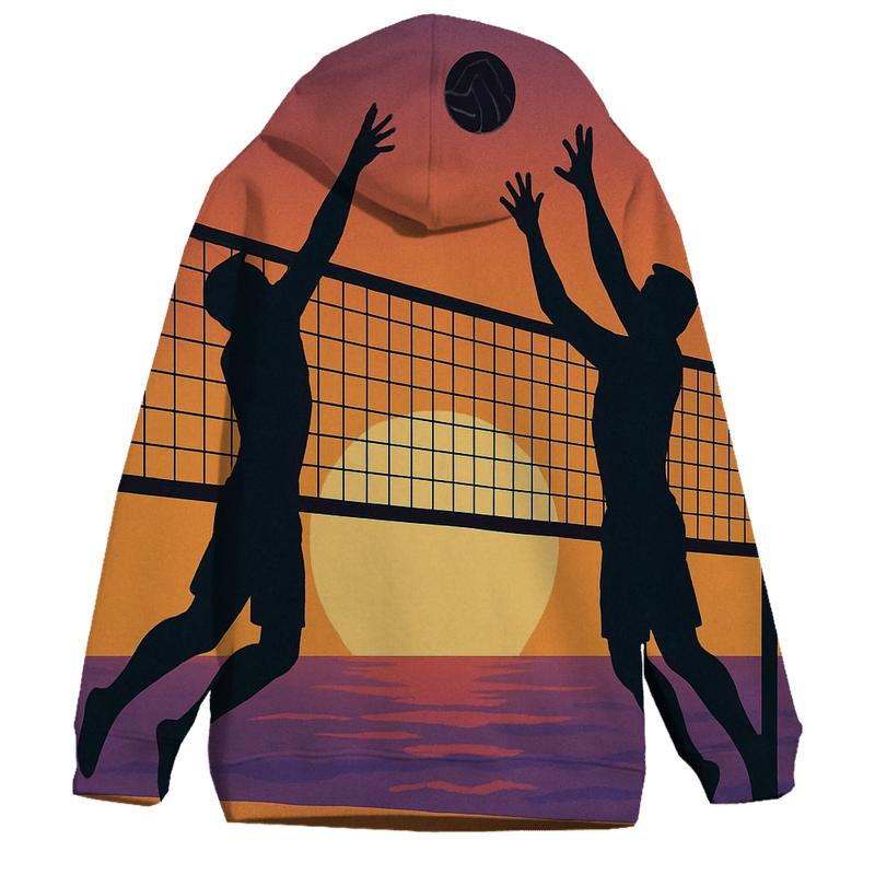 Sunset Beach Volleyball Duel hoodie trends