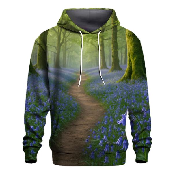 Bluebells On Ancient Woodland Path zip-up hoodies