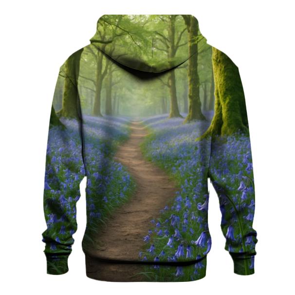 Bluebells On Ancient Woodland Path zip-up hoodies