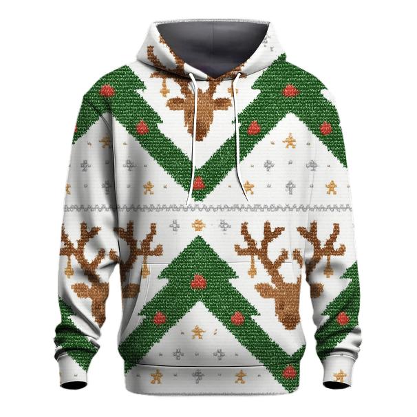 Evergreen Antler Zigzag Bands Design pullover hoodies