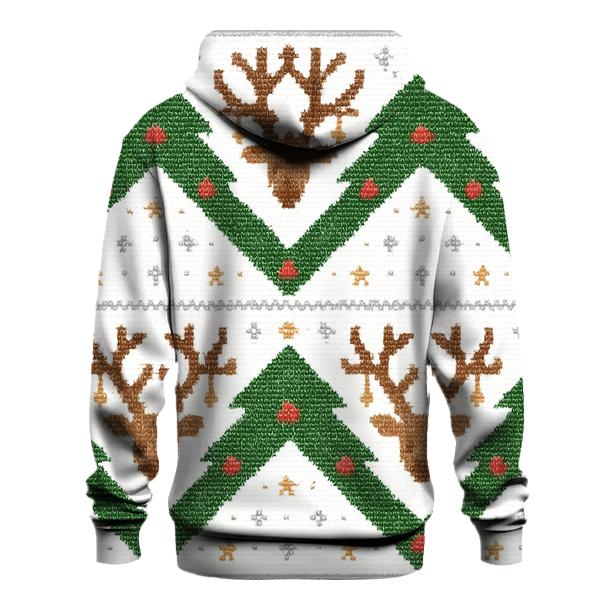 Evergreen Antler Zigzag Bands Design pullover hoodies