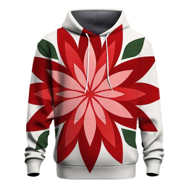 Poinsettia Petal Kaleidoscope custom hoodies