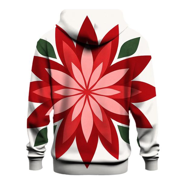 Poinsettia Petal Kaleidoscope custom hoodies