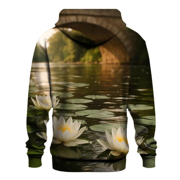Water Lilies Beneath Old Stone Bridge lightweight hoodies