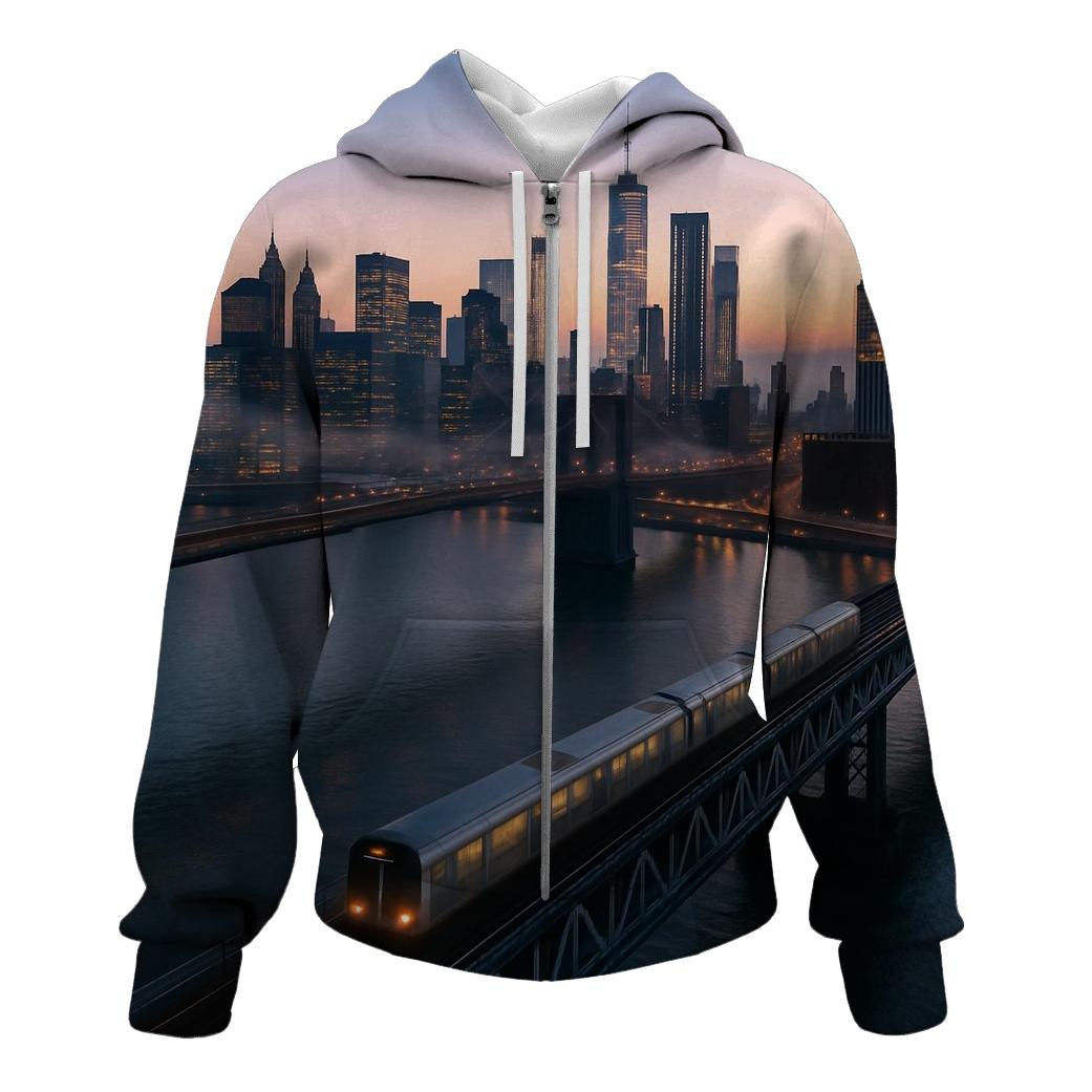Dawn Commute Over The East River graphic hoodies