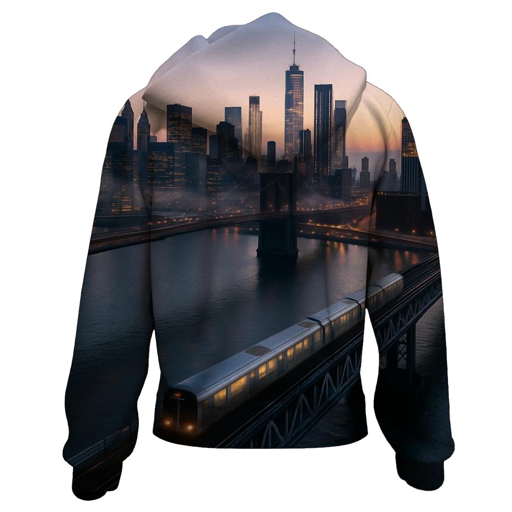 Dawn Commute Over The East River graphic hoodies