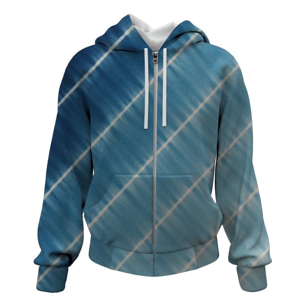Indigo Arashi Rainfall Diagonals embroidered hoodies