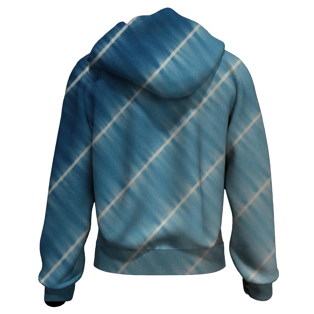 Indigo Arashi Rainfall Diagonals embroidered hoodies