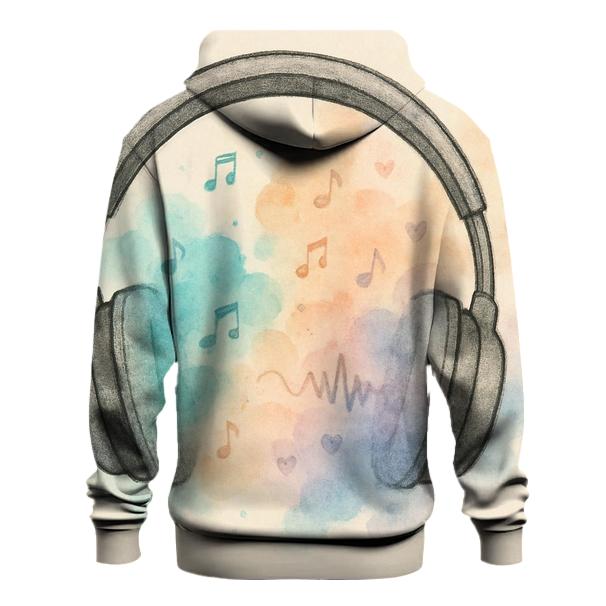 Watercolor Headphone Aura embroidered hoodies