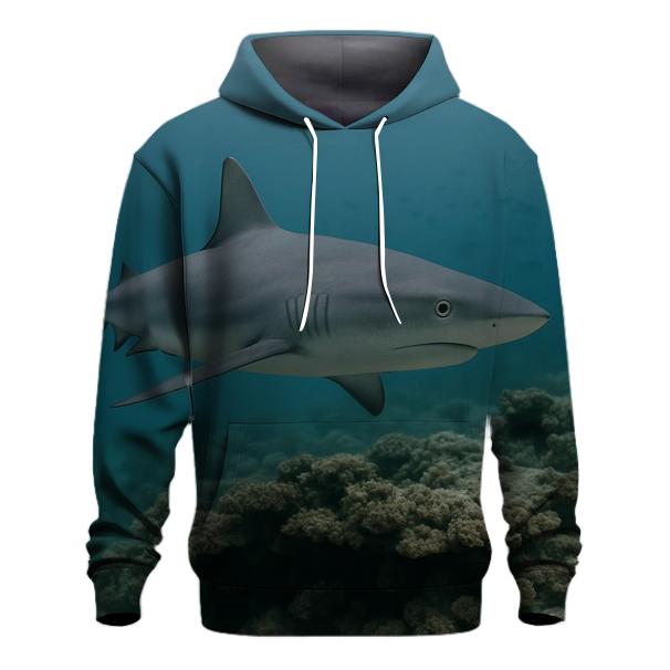 Grey Reef Shark Over Coral Ledge hoodie trends